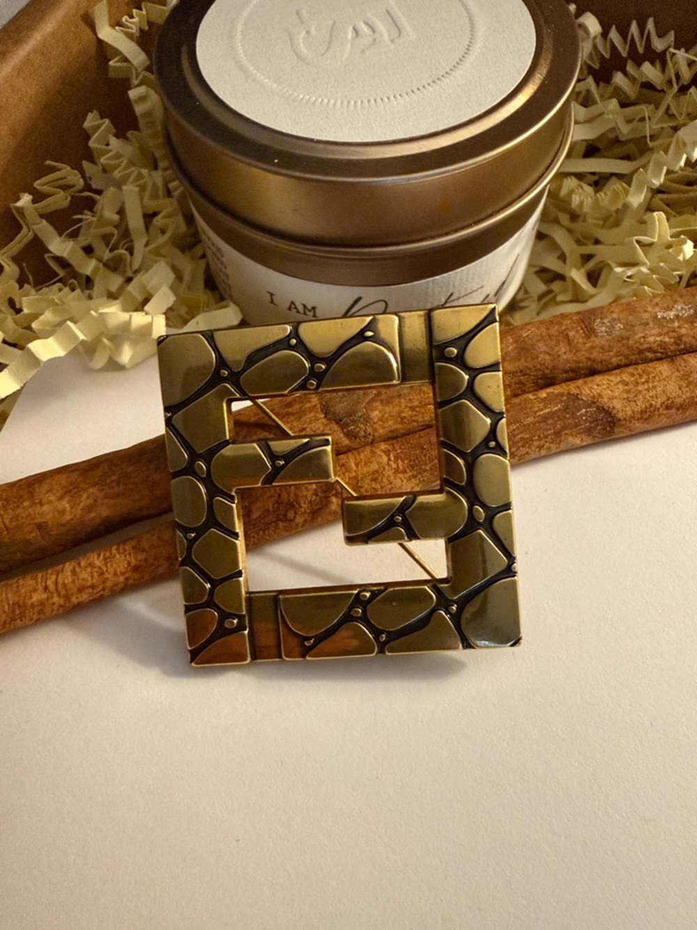 Fashion Jewelry gold and black brooch